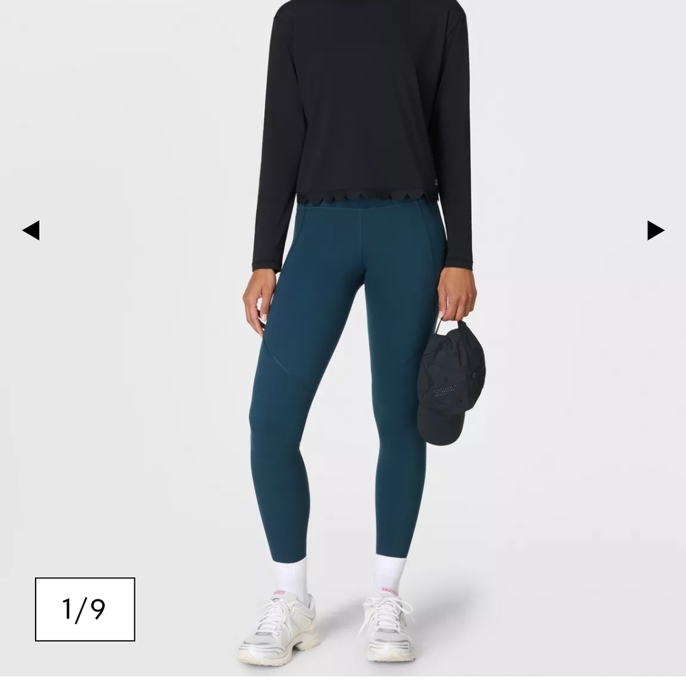 Sweaty Betty The Power 7/8 Workout Legging Beetie Blue Size XL NWT